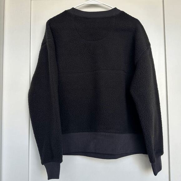 NWT Everlane Womens Black The ReNew Fleece Oversized Crew Sweatshirt Size XS - Picture 5 of 6